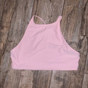 pink halter bikini top